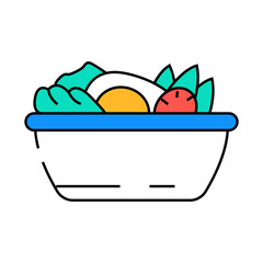 egg salad line icon vector. egg salad sign. isolated symbol illustration