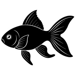 Goldfish silhouette vector illustration