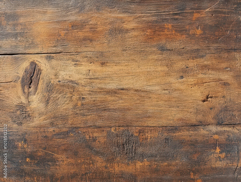 Poster richly textured surface of aged wood, showcasing intricate grain patterns and weathered knots. deep 