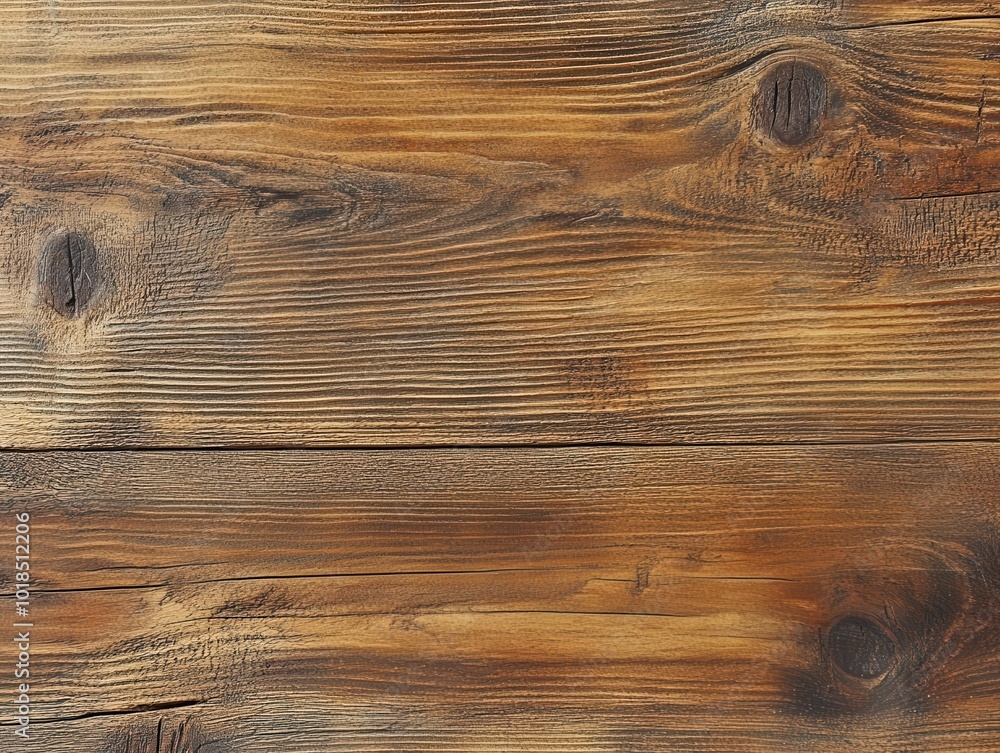 Poster richly textured surface of aged wood, showcasing intricate grain patterns and weathered knots. deep 