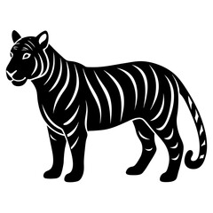  Tiger silhouette vector illustration