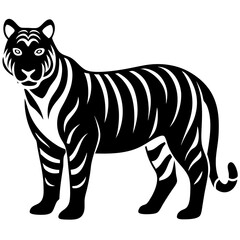  Tiger silhouette vector illustration
