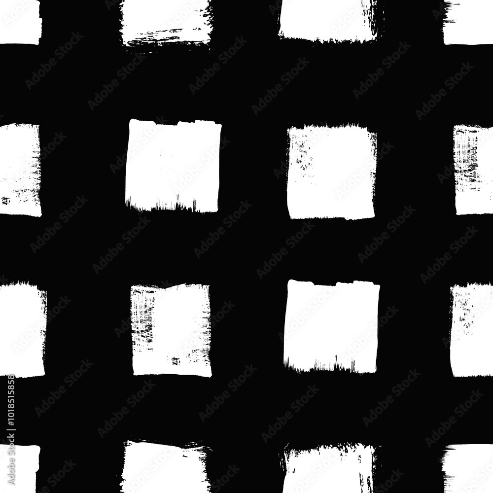 Aufkleber vector squares pattern. seamless black and white brush stroke background. polka dot from squares pri