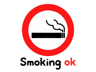 Smoking ok/英語手描きアイコン