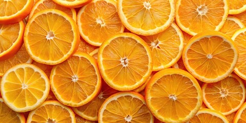 Obraz premium A Vibrant Pattern of Sliced Oranges Arranged in a Tight and Symmetrical Formation, Showcasing the Juicy and Refreshing Nature of This Citrus Fruit