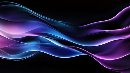 Obraz premium Elegant Colorful Waves in Shades of Black and Purple. AI generated illustration