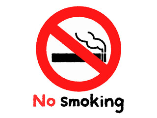 No Smoking/英語手描きアイコン