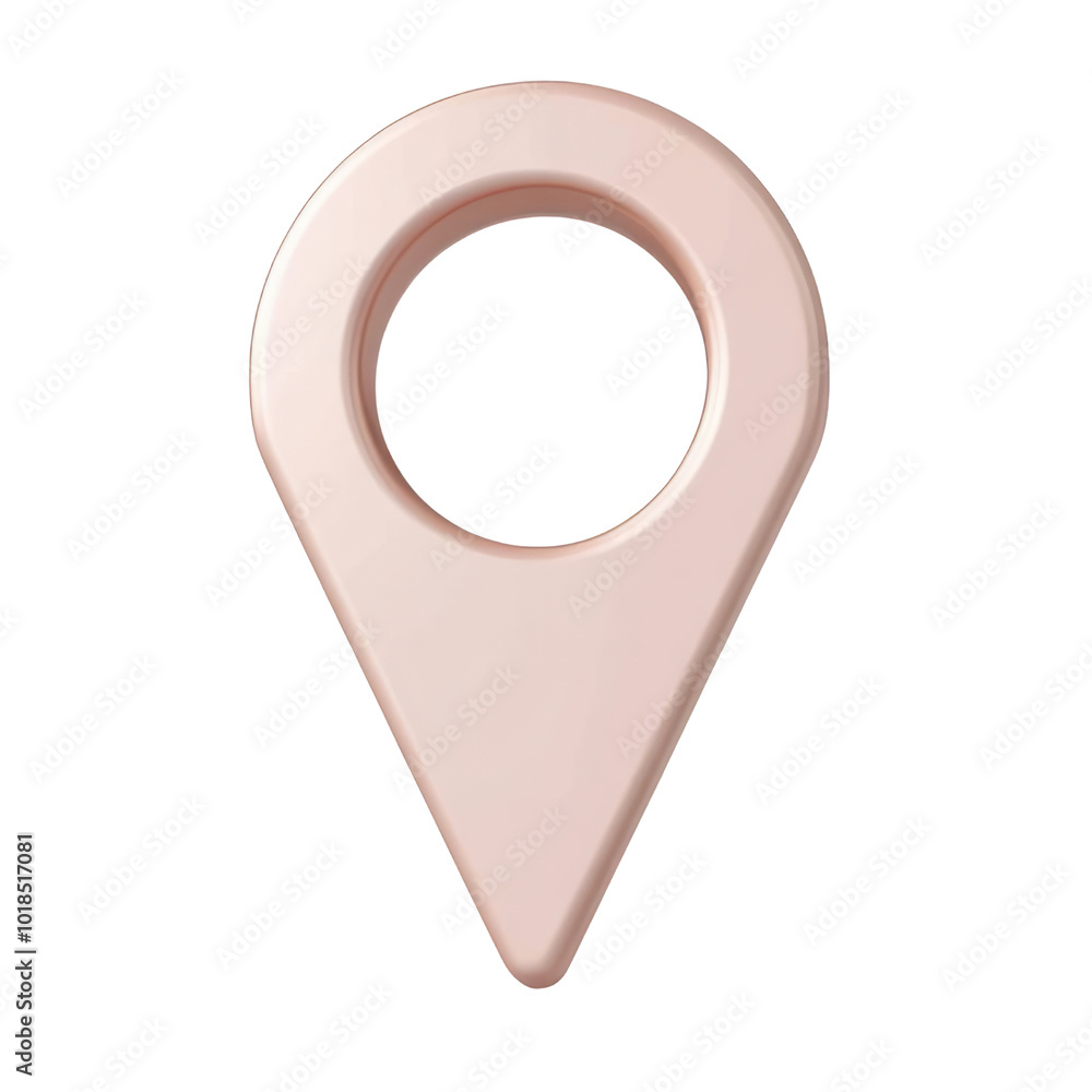 Poster pink pointer 3d render icon isolated on transparent background cutout