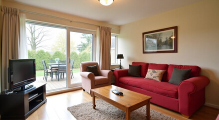 Fototapeta premium living room with fireplace