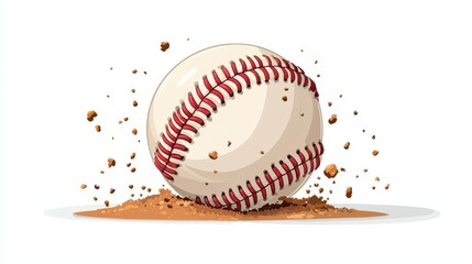 a baseball foul ball sign clipart, game signal, flat vector, simple design, isolated on white background