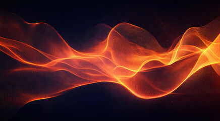 Obraz premium Black background with holographic neon digital wave. Background for song, desktop background, digital abstract themes.