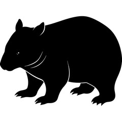 Wombat silhouette vector illustration 