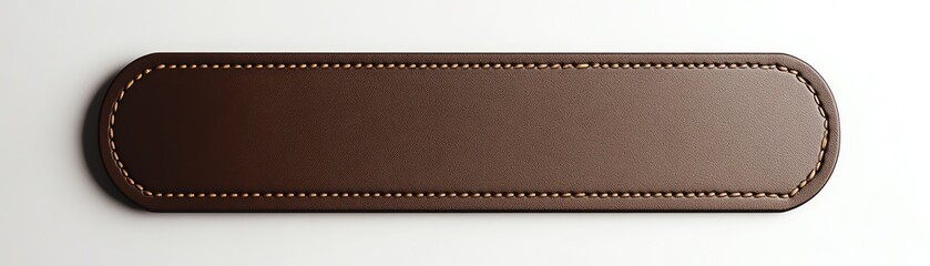 Elegant brown leather wristband with fine stitching, isolated on white background, showcasing craftsmanship and minimalist design.