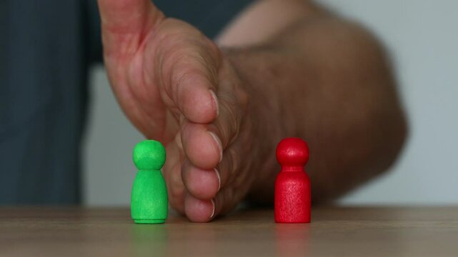 Compromise dispute resolution. Build bridges improve relationships. Mediation of conflicting parties. Stop conflict escalation. Win-win. Business koncept. Soft skills and conflict resolution concept