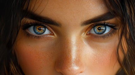 Intense Gaze: Close-Up Portrait of a Woman's Eyes