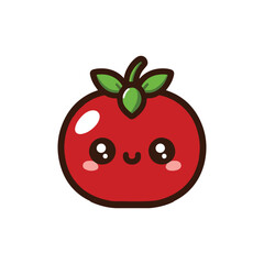 kawaii red tomato isolated vector on white background