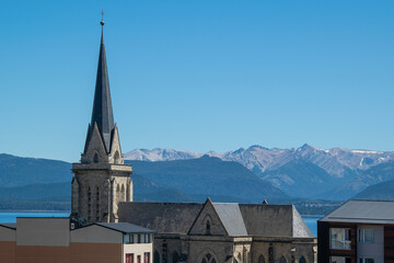 San carlos de bariloche aerial cityscape, rio negro, argentina