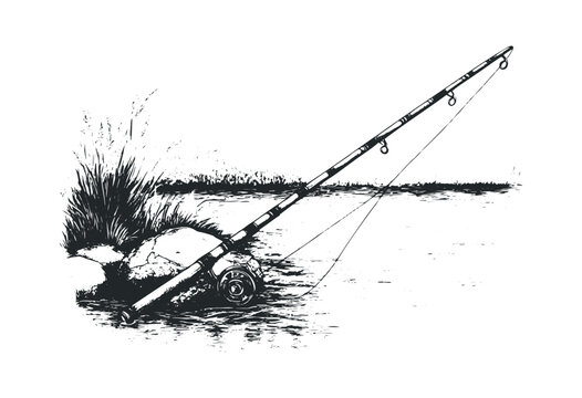 Flaming arrow in motion with dynamic energy. Vector retro hand drawn illustration.