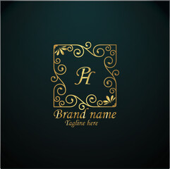 Web creative initial p h latter logo design with modern business vector template. luxury new p  hlogo design. creative isolated p h monogram logo design with golden color