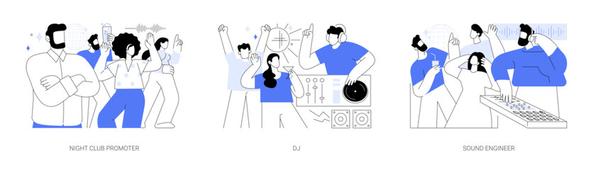 Club management isolated cartoon vector illustrations se