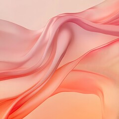 Obraz premium Elegant flowing fabric in soft pink and coral hues, creating a serene and sophisticated atmosphere for design and art.