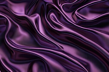 Obraz premium Luxurious purple satin fabric draped elegantly, showcasing rich textures and deep hues, ideal for fashion and design projects.