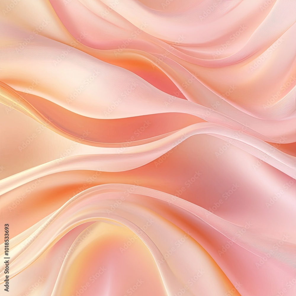 Wall mural Soft pastel waves flowing together, creating a serene and elegant abstract background suitable for various applications.