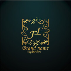 Web creative initial f e latter logo design with modern business vector template. luxury new f e logo design. creative isolated f e monogram logo design with golden color