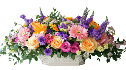 bouquet of colorful flowers transparent background