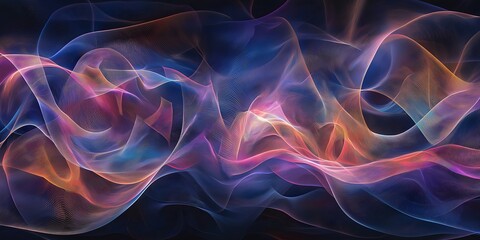 Fototapeta premium Dynamic swirls of colorful waves blend in a vibrant display, creating an abstract visual masterpiece.