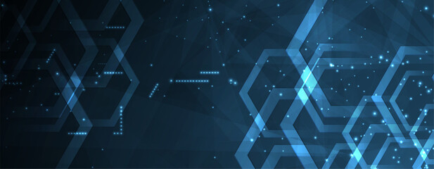 The future of digital landscape with hexagons