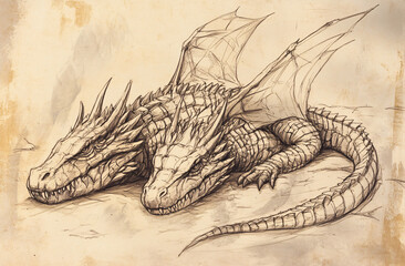 Two-Headed Dragon Sketch.