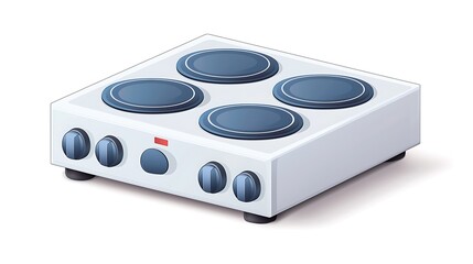 Fototapeta premium Modern Electric Stovetop with Four Burners and Control Knobs