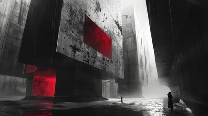 Generate a neo brutalism style album cover for an experimental electronic music artist