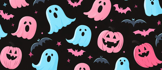 Cute Halloween Ghosts.