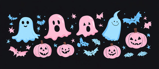 Halloween Ghosts & Pumpkins.