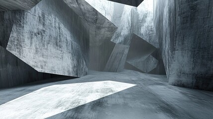 Abstract Concrete Architecture: Geometric Shapes and Minimalist Design