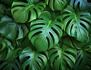 Fototapeta premium Monstera leaves background