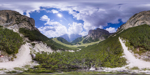 Hiking at Colfosco - Col Pradat - Italy - 360 degree photo