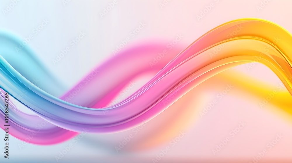 Poster dynamic glowing rainbow trails - a futuristic abstract background featuring smooth gradients and geo