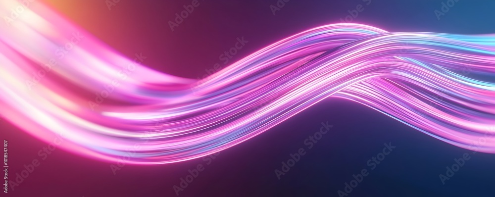 Aufkleber vibrant neon light trails intertwining in abstract motion - surreal dynamic background for creative 