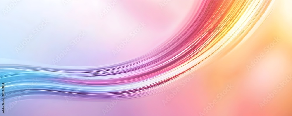 Poster radiant light arcs in flowing spectrum - contemporary abstract background for modern design and arti