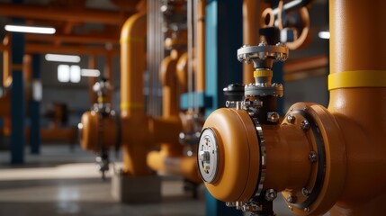 Fototapeta premium Industrial Pipe System in Modern Facility