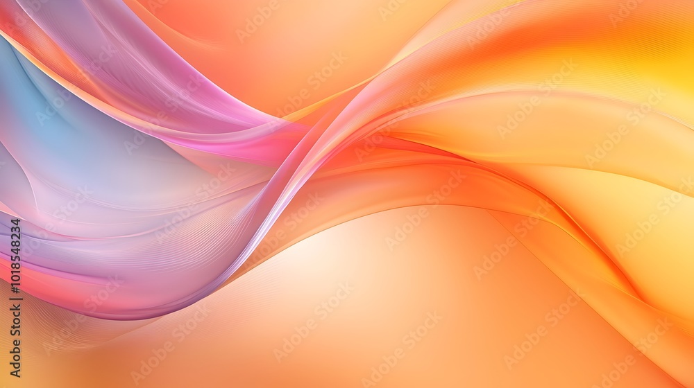 Poster radiant light arcs and dreamlike swirls - abstract fluid design in prismatic colors for modern art a