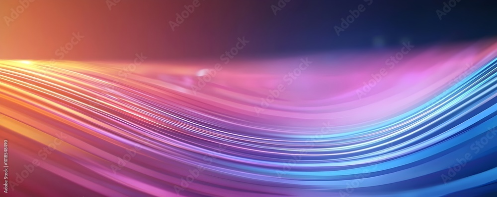Poster vibrant neon rainbow arcs in motion - abstract glowing swirls and soft fades for dynamic backgrounds