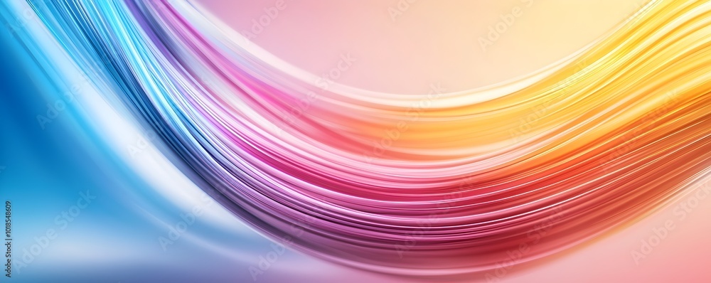 Poster radiant flowing rainbow trails - futuristic abstract background with smooth dynamic forms and vibran