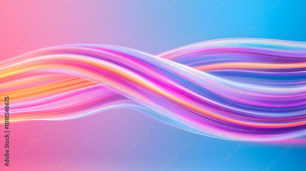 Poster luminous dreamscapes flowing light arcs and multicolored gradients over surreal forms - abstract bac