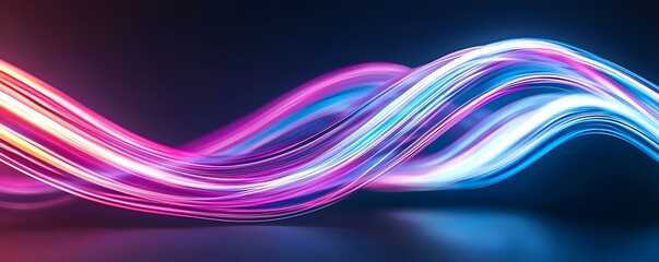 Fototapeta premium Radiant Rainbow Trails Futuristic Abstract Background with Smooth Dynamic Forms and Vibrant Flowing Colors - Perfect for Modern Designs