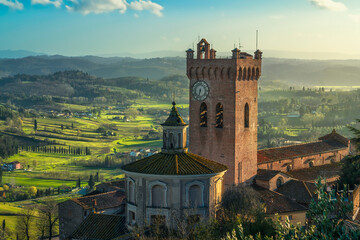 San Miniato bell tower of the cathedral. Pisa, Tuscany Italy Europe.