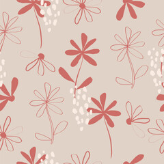 Seamless floral pattern textile vector background